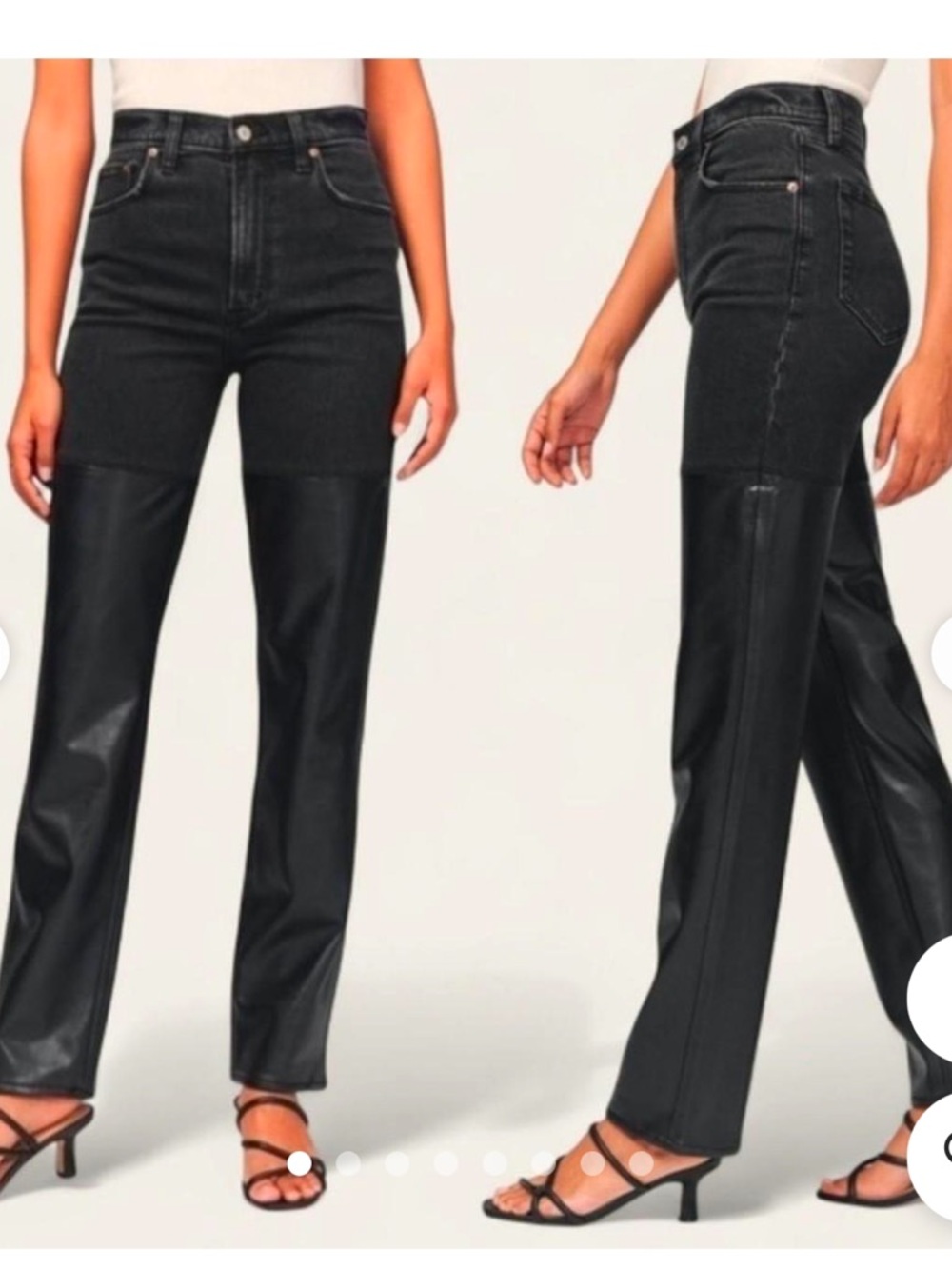 Abercrombie & Fitch The 90s Straight Ultra High Rise with Faux Leather